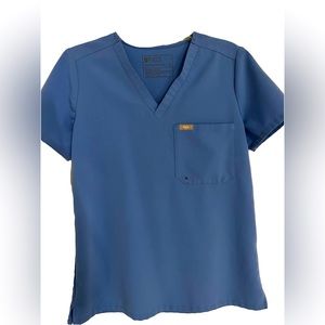 Figs Catarina One-Pocket Scrub Top, XS, ceil blue